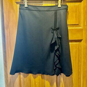 Black Cocktail Skirt with Piping and Bow Detail (size 6)